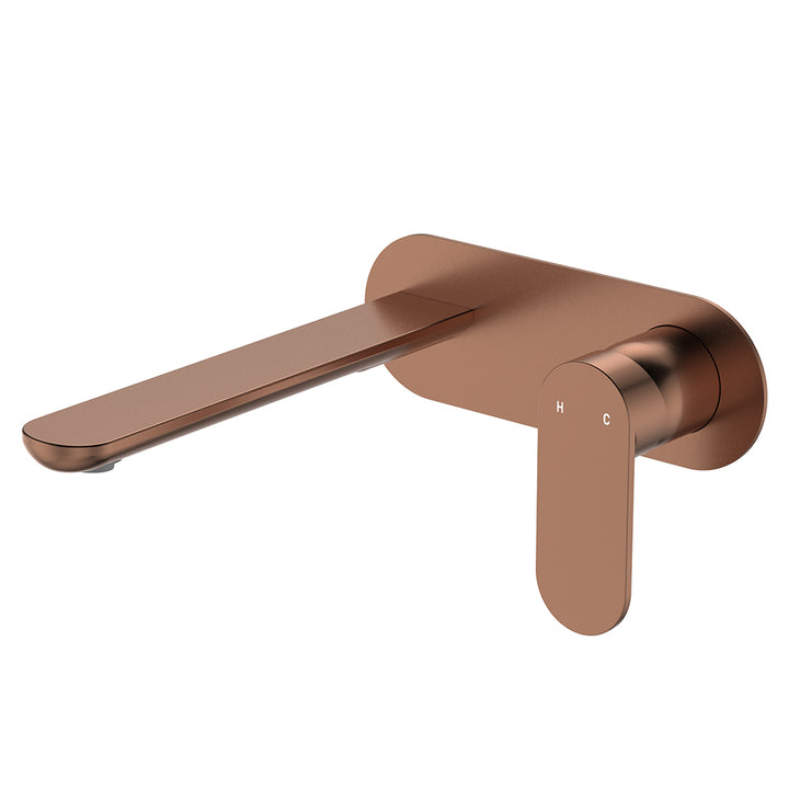 Empire Slim Basin/Bath Wall Mixer Set, Oval Plate, 200mm Outlet