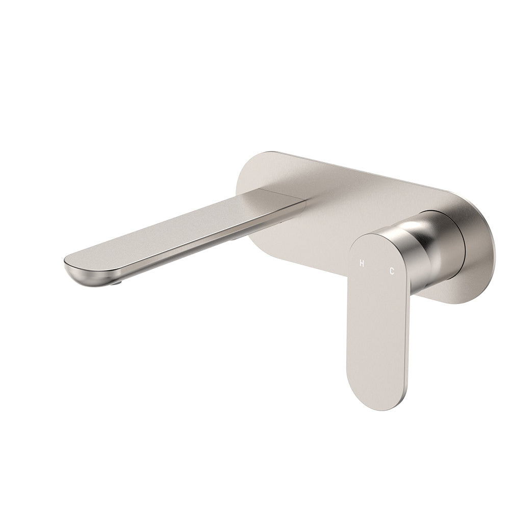Fienza Empire Slim Basin/Bath Wall Mixer Set, Oval Plate, 160mm Outlet