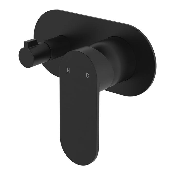 Fienza Empire Slim Wall Diverter Mixer, Large Oval Plate, Horizontal