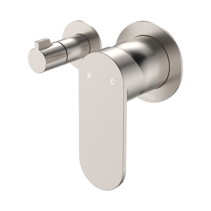Fienza Empire Slim Wall Diverter Mixer, Small Round Plates, Horizontal