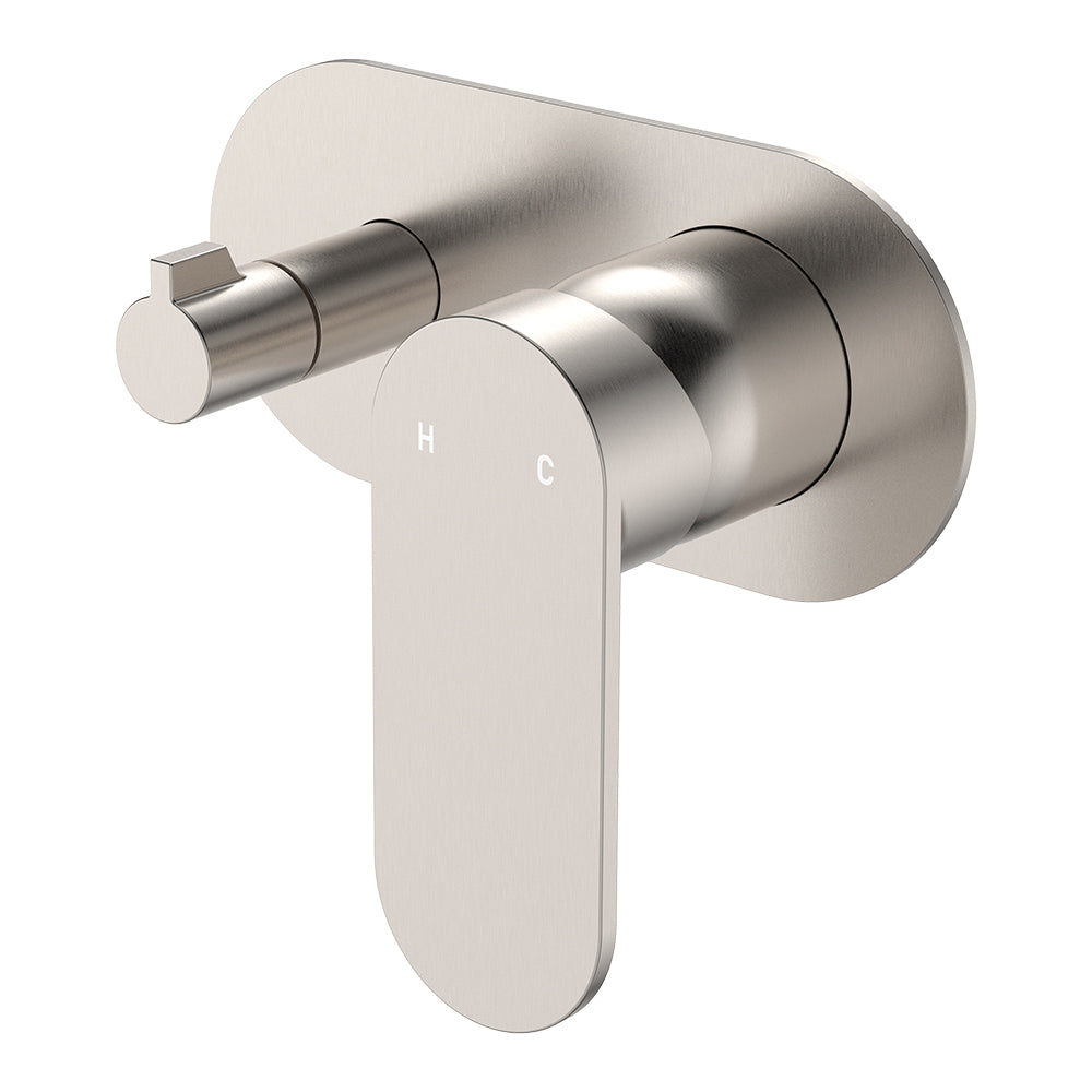 Fienza Empire Slim Wall Diverter Mixer, Large Oval Plate, Horizontal