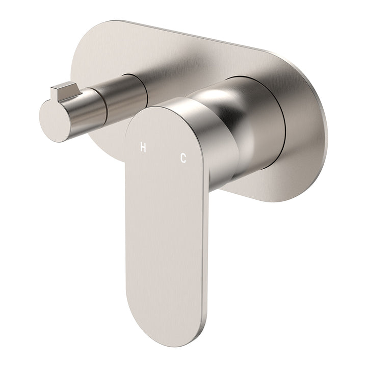 Fienza Empire Slim Wall Diverter Mixer, Large Oval Plate, Horizontal