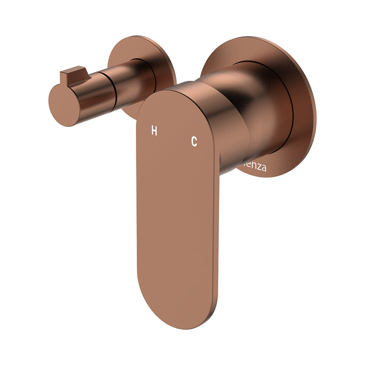 Fienza Empire Slim Wall Diverter Mixer, Small Round Plates, Horizontal