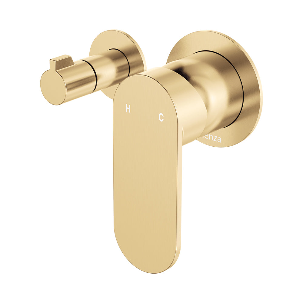 Fienza Empire Slim Wall Diverter Mixer, Small Round Plates, Horizontal