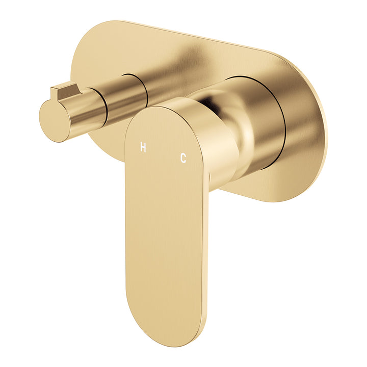 Fienza Empire Slim Wall Diverter Mixer, Large Oval Plate, Horizontal