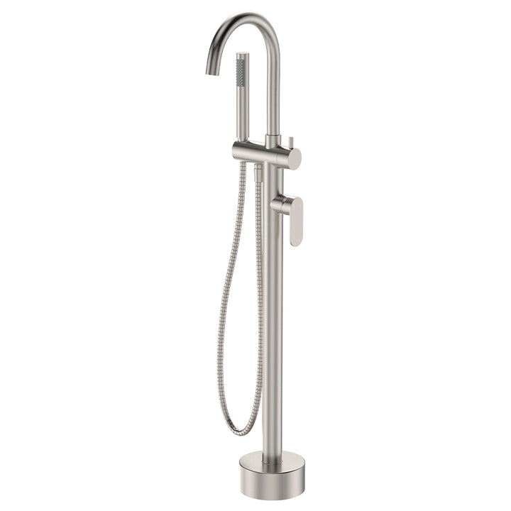 Fienza Empire Slim Floor Mounted Bath Mixer with Hand Shower