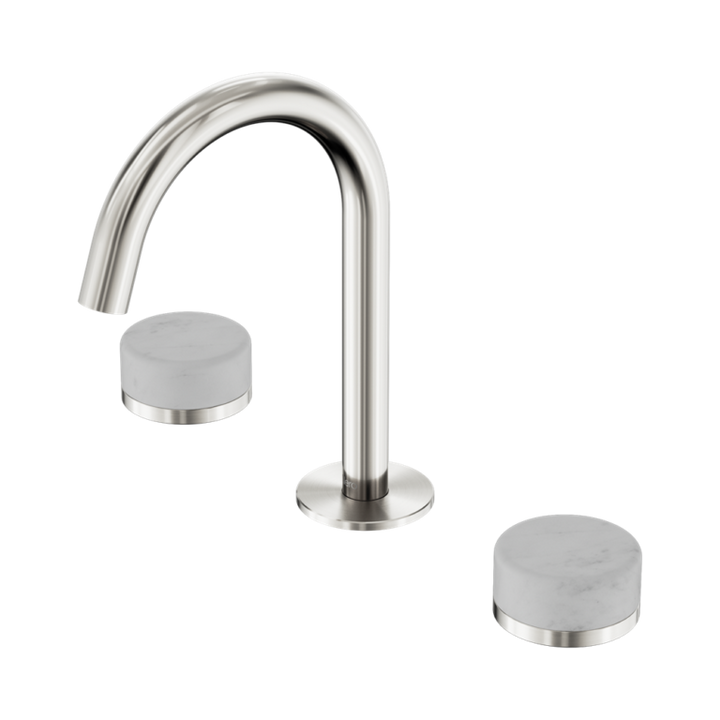 Nero Serenity Basin Set Arc Spout With Carrara Handle