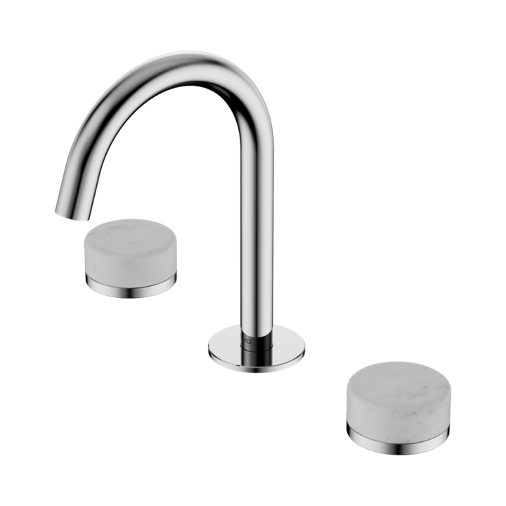 Nero Serenity Basin Set Arc Spout With Carrara Handle