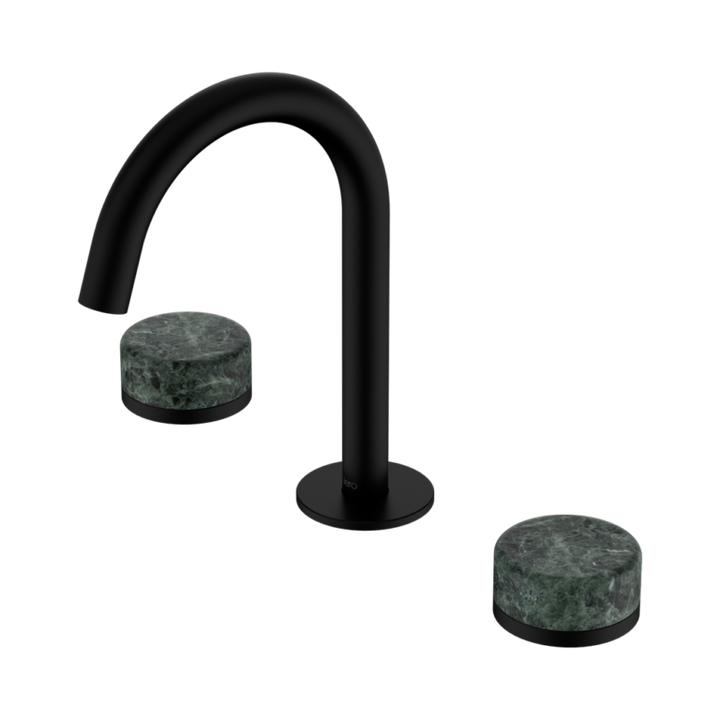 Nero Serenity Basin Set Arc Spout With Verde Alpi Handle