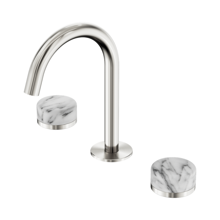 Nero Serenity Basin Set Arc Spout With Arabescato Corchia Handle
