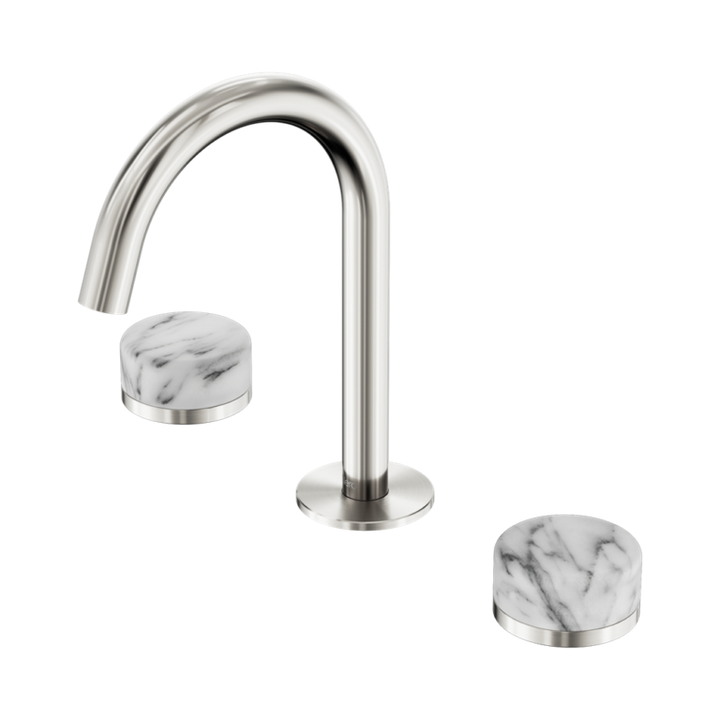 Nero Serenity Basin Set Arc Spout With Arabescato Corchia Handle