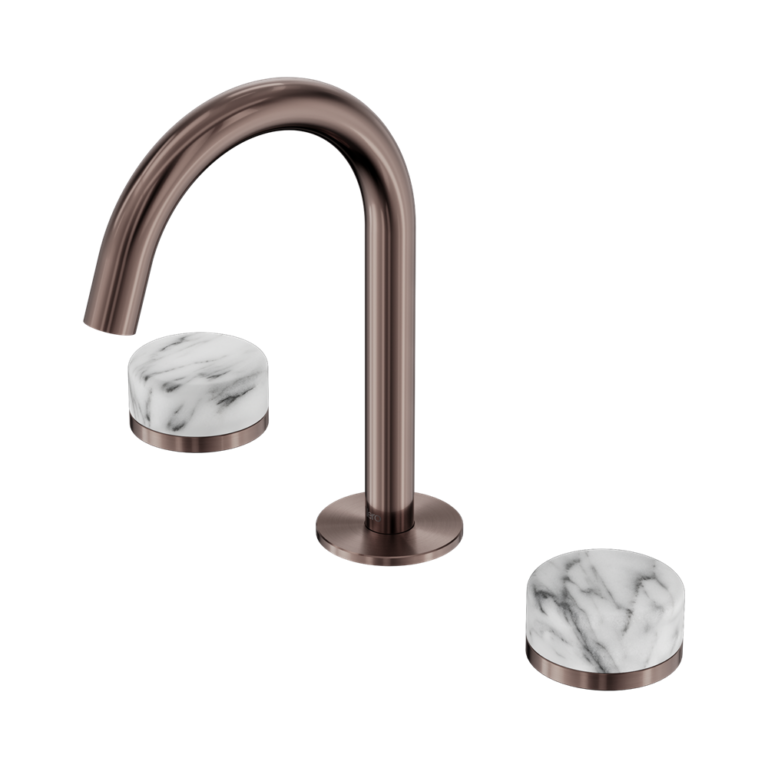 Nero Serenity Basin Set Arc Spout With Arabescato Corchia Handle