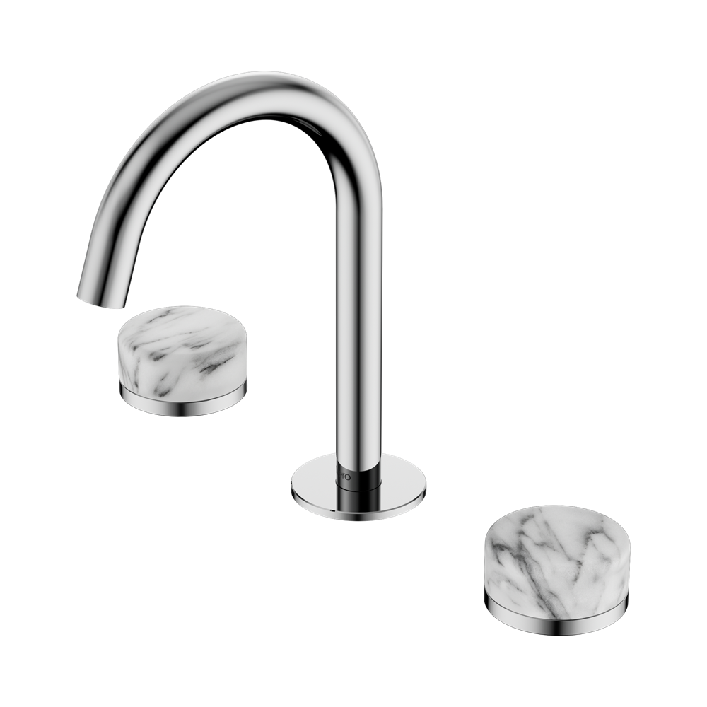 Nero Serenity Basin Set Arc Spout With Arabescato Corchia Handle