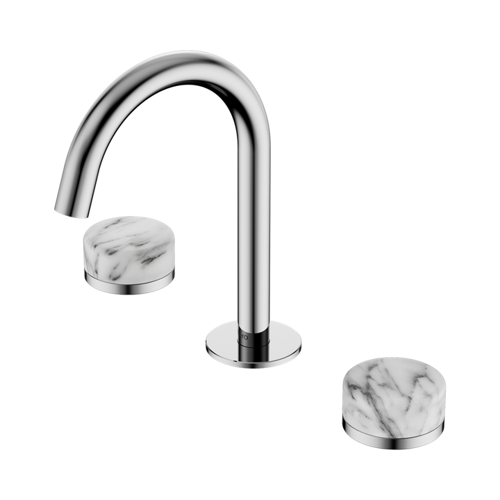 Nero Serenity Basin Set Arc Spout With Arabescato Corchia Handle