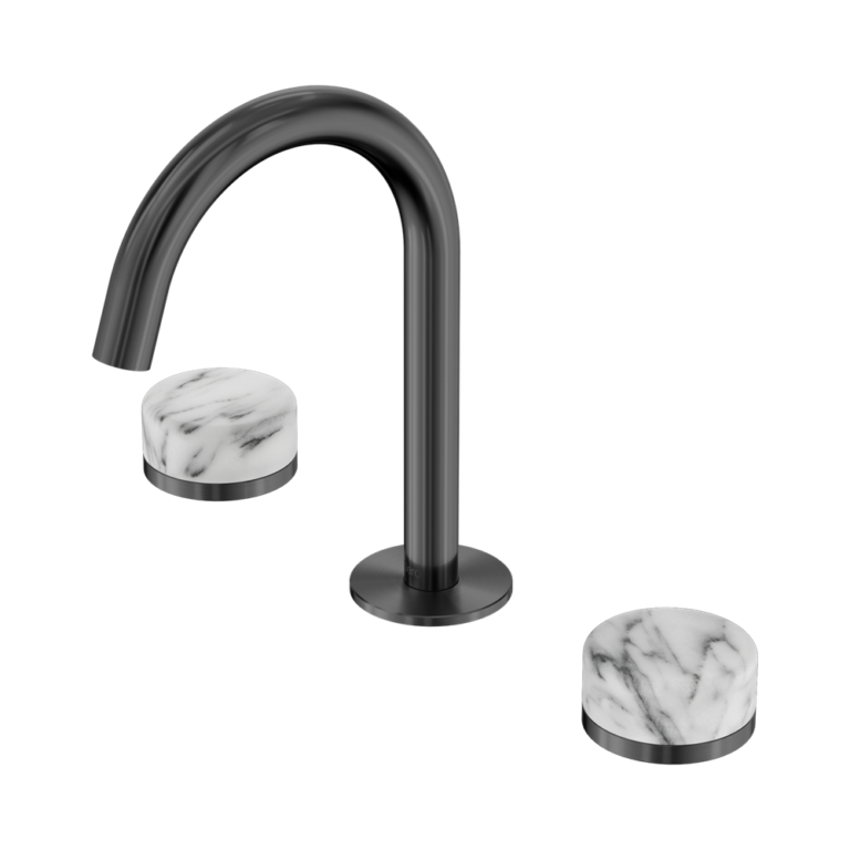 Nero Serenity Basin Set Arc Spout With Arabescato Corchia Handle