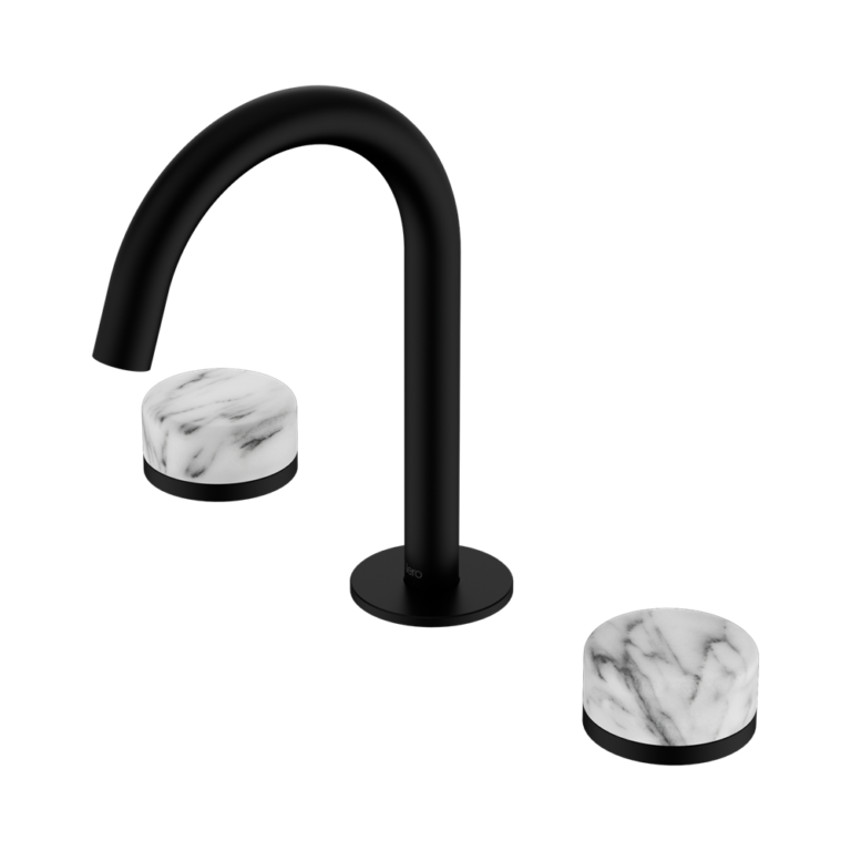 Nero Serenity Basin Set Arc Spout With Arabescato Corchia Handle