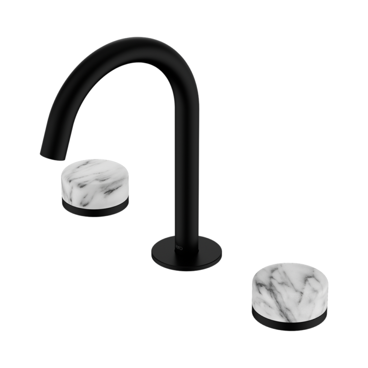 Nero Serenity Basin Set Arc Spout With Arabescato Corchia Handle