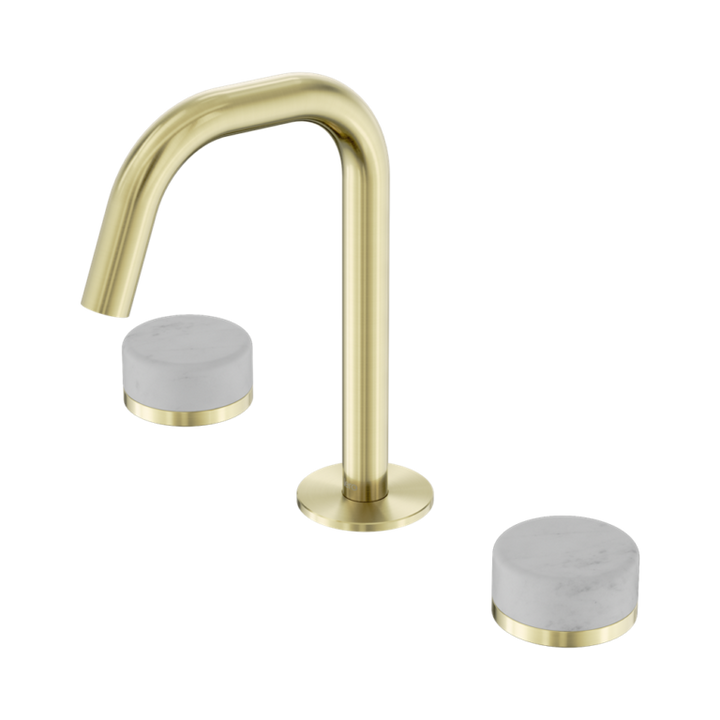 Nero Serenity Basin Set Edge Spout With Carrara Handle