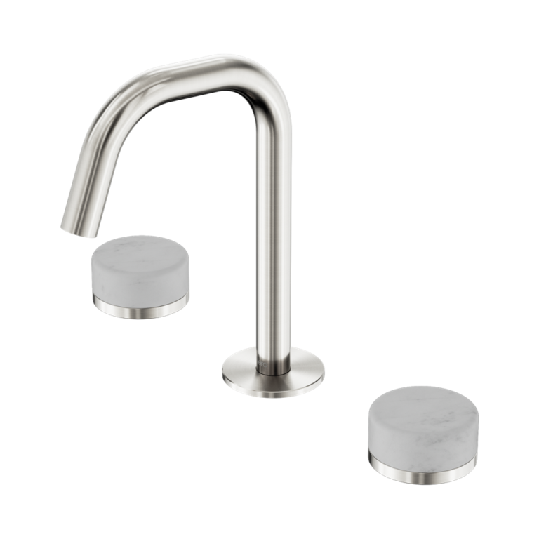 Nero Serenity Basin Set Edge Spout With Carrara Handle