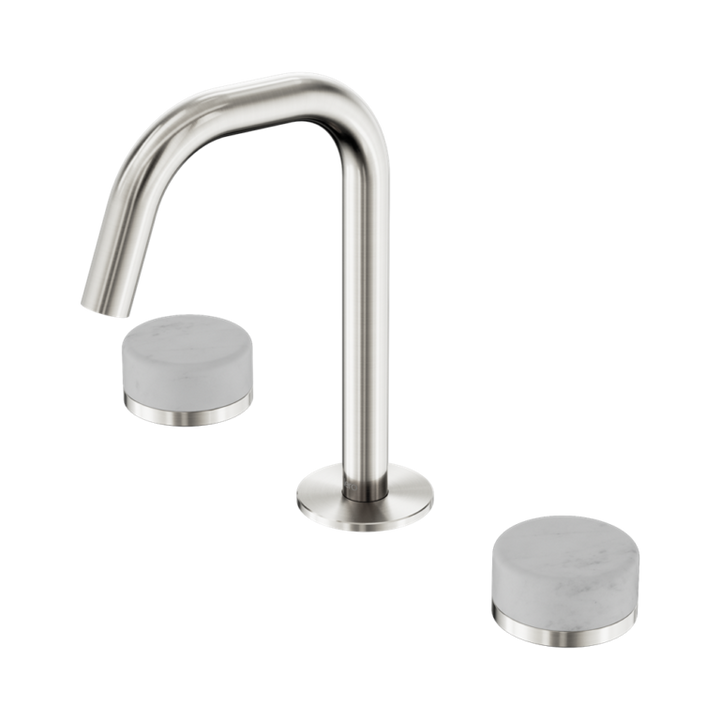 Nero Serenity Basin Set Edge Spout With Carrara Handle