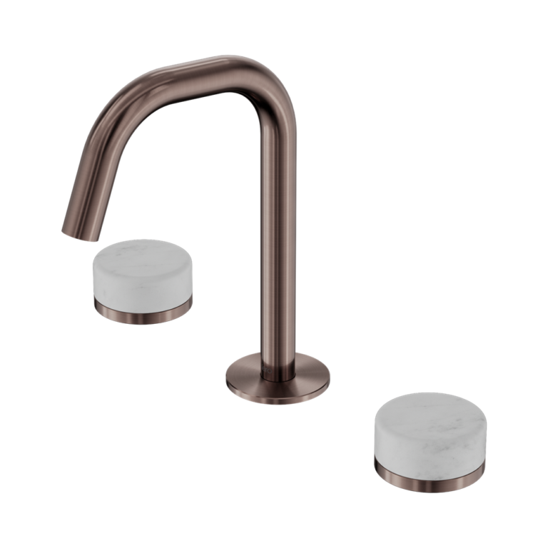 Nero Serenity Basin Set Edge Spout With Carrara Handle