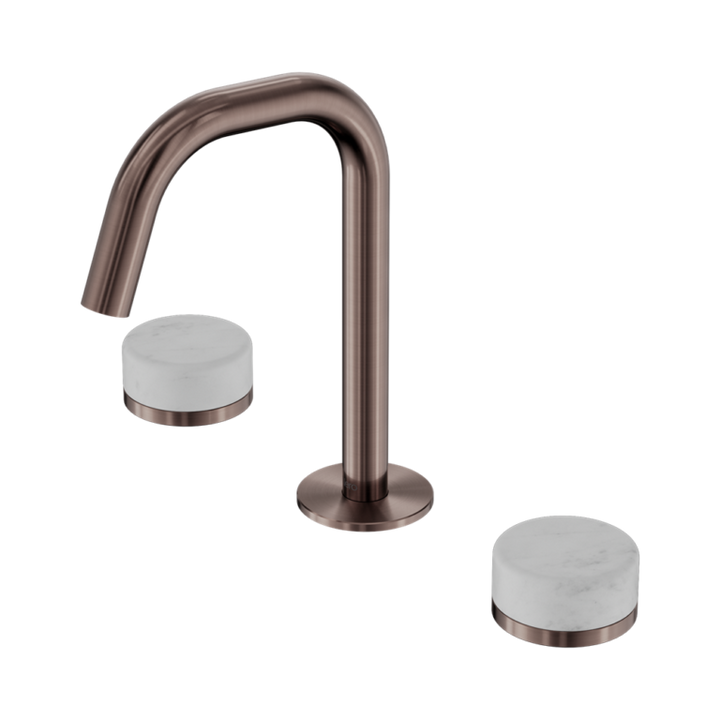 Nero Serenity Basin Set Edge Spout With Carrara Handle