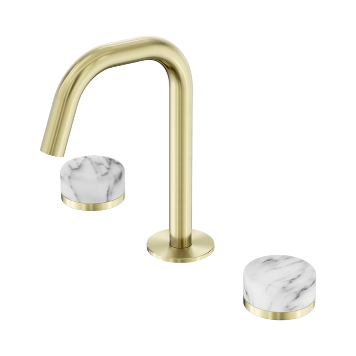 Nero Serenity Basin Set Edge Spout With Arabescato Corchia Handle