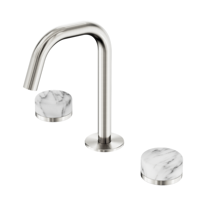 Nero Serenity Basin Set Edge Spout With Arabescato Corchia Handle