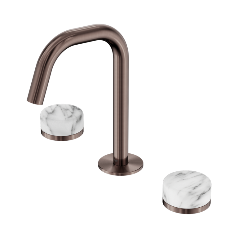 Nero Serenity Basin Set Edge Spout With Arabescato Corchia Handle