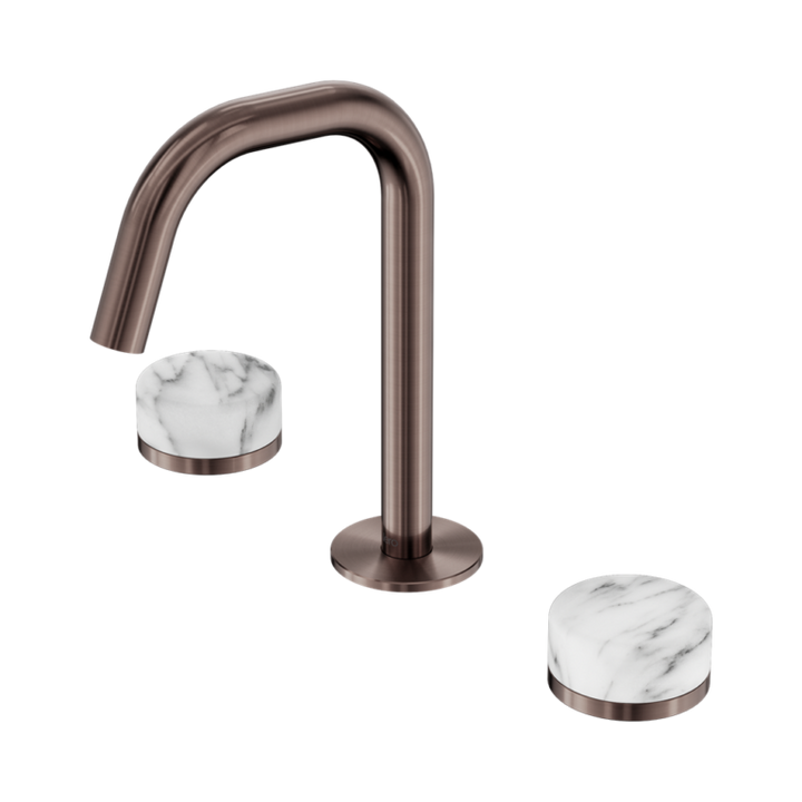 Nero Serenity Basin Set Edge Spout With Arabescato Corchia Handle