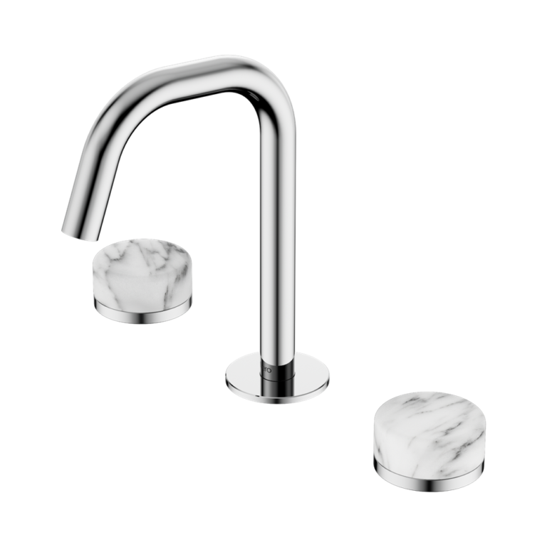 Nero Serenity Basin Set Edge Spout With Arabescato Corchia Handle