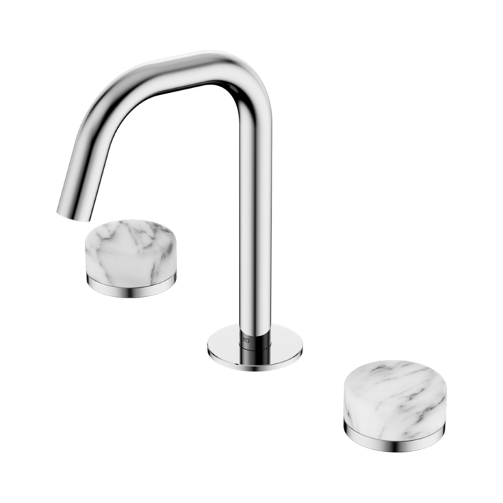 Nero Serenity Basin Set Edge Spout With Arabescato Corchia Handle