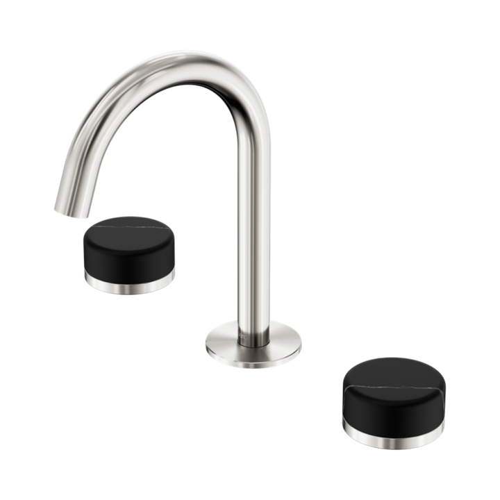 Nero Serenity Basin Set Arc Spout With Marquina Black Handle