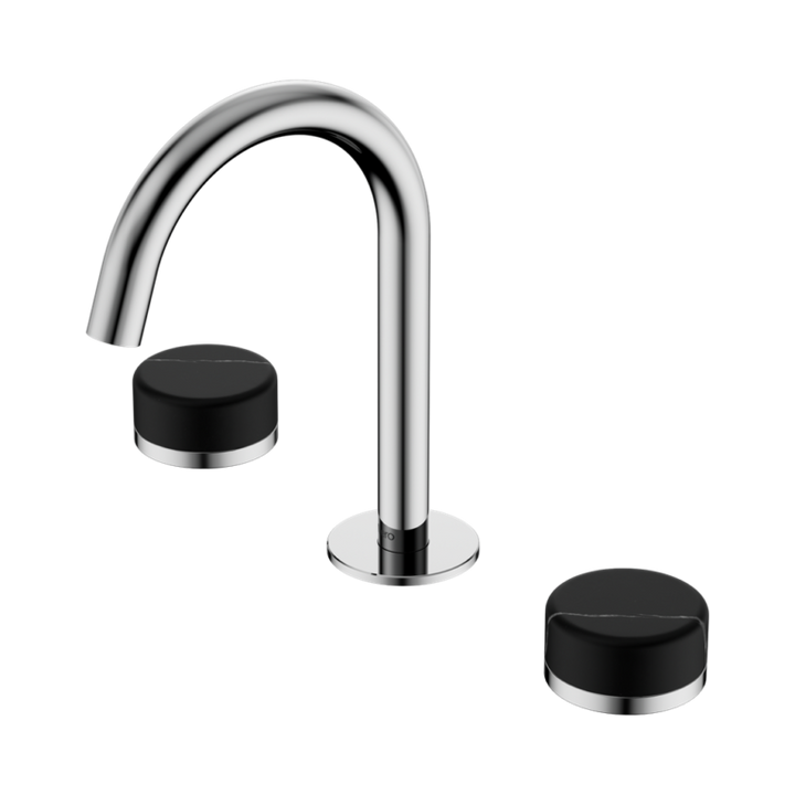 Nero Serenity Basin Set Arc Spout With Marquina Black Handle