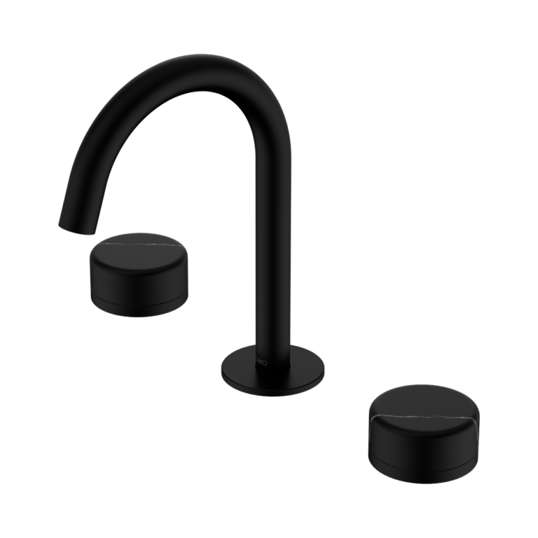 Nero Serenity Basin Set Arc Spout With Marquina Black Handle