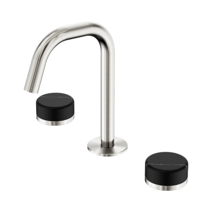 Nero Serenity Basin Set Edge Spout With Marquina Black Handle