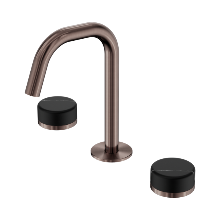 Nero Serenity Basin Set Edge Spout With Marquina Black Handle