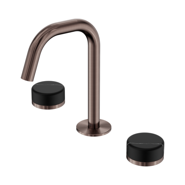 Nero Serenity Basin Set Edge Spout With Marquina Black Handle