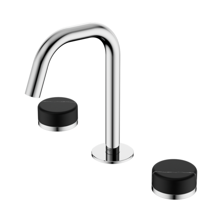 Nero Serenity Basin Set Edge Spout With Marquina Black Handle