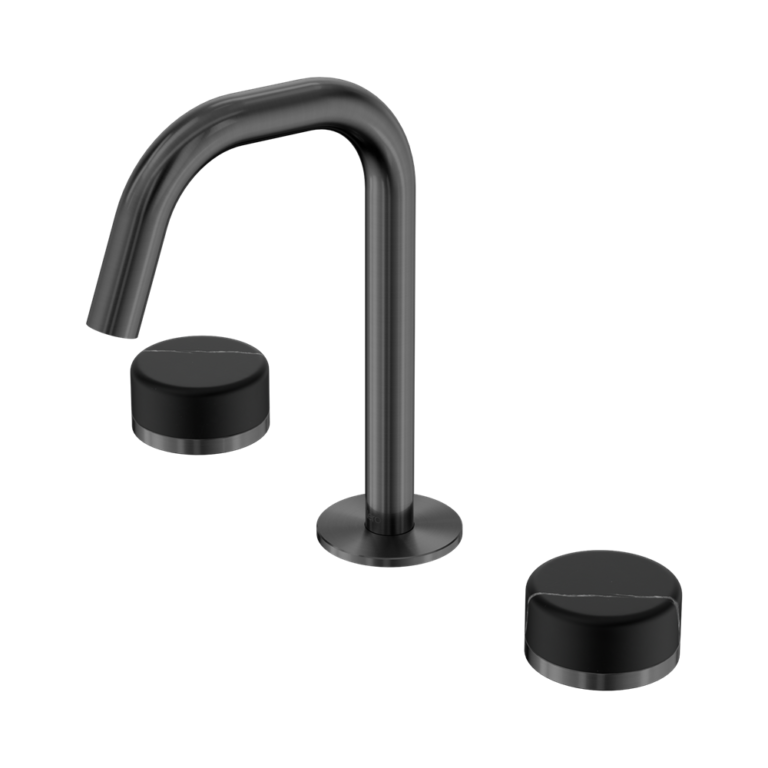 Nero Serenity Basin Set Edge Spout With Marquina Black Handle