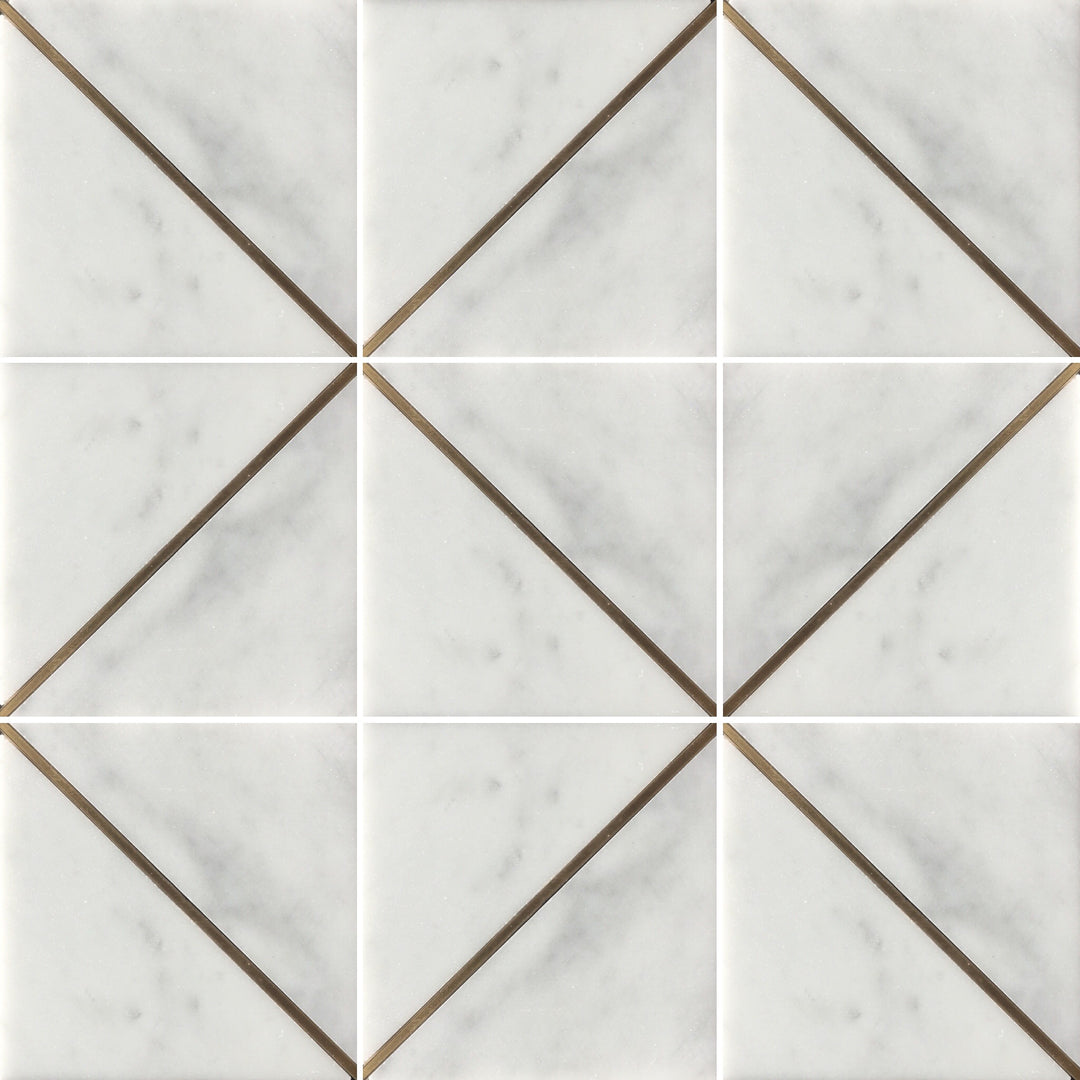 Infinity Carrara Brass Single Line Square