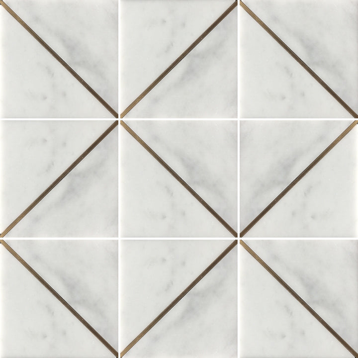 Infinity Carrara Brass Single Line Square