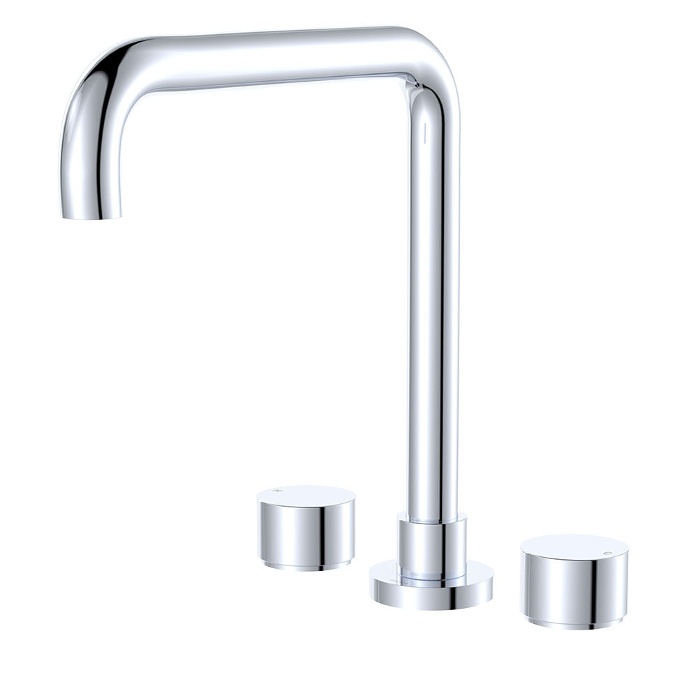 Fienza Kaya Squareline Hob Set, Round Taps