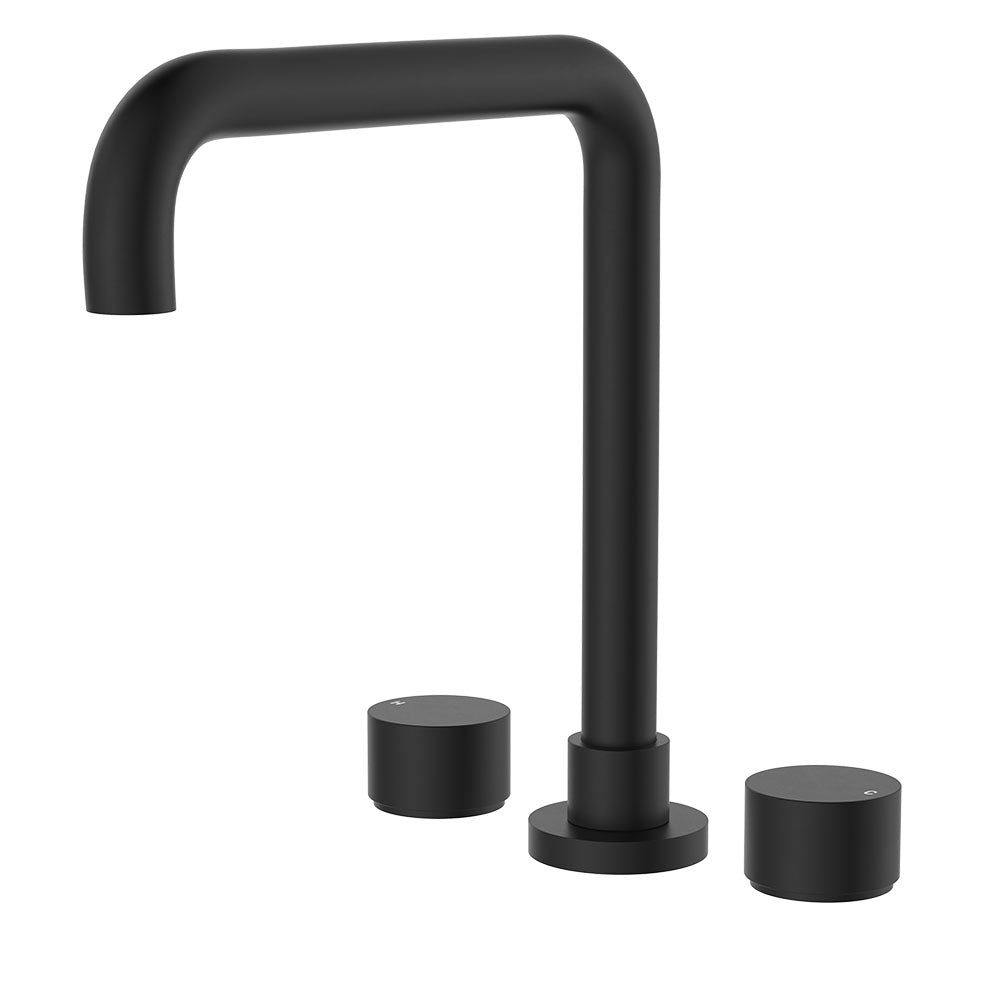 Fienza Kaya Squareline Hob Set, Round Taps