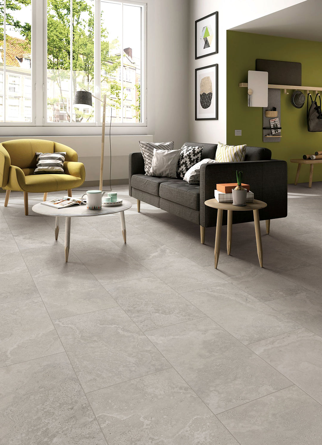 Crown Travertine Silver Glazed Porcelain Collection