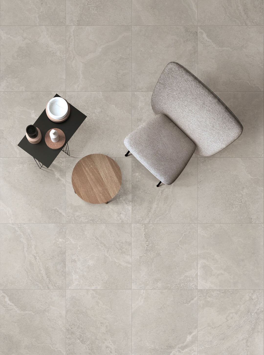 Crown Travertine Silver Glazed Porcelain Collection