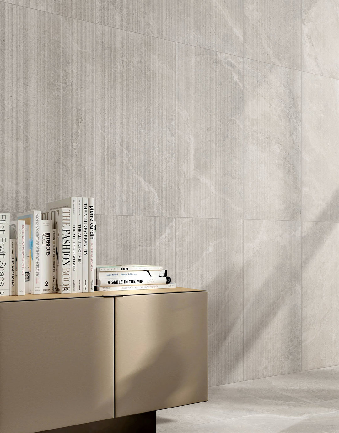 Crown Travertine Silver Glazed Porcelain Collection