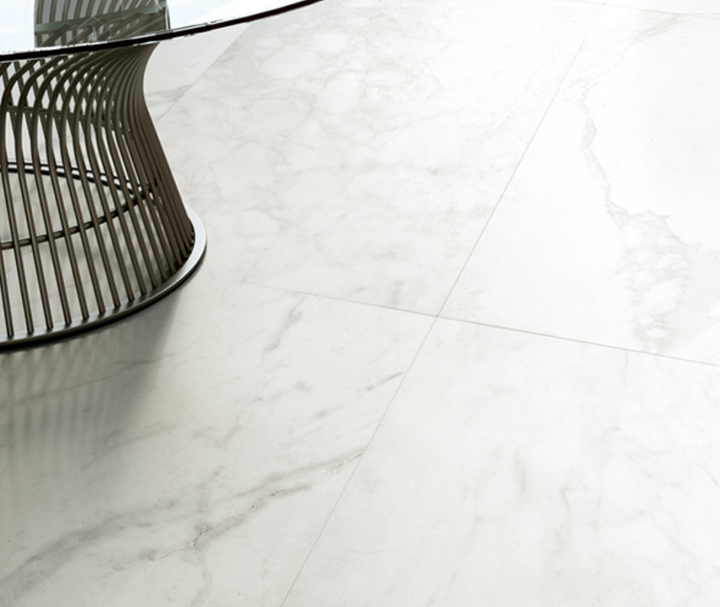 Italian 3D Crafted Calacatta Velvet White Porcelain Tiles