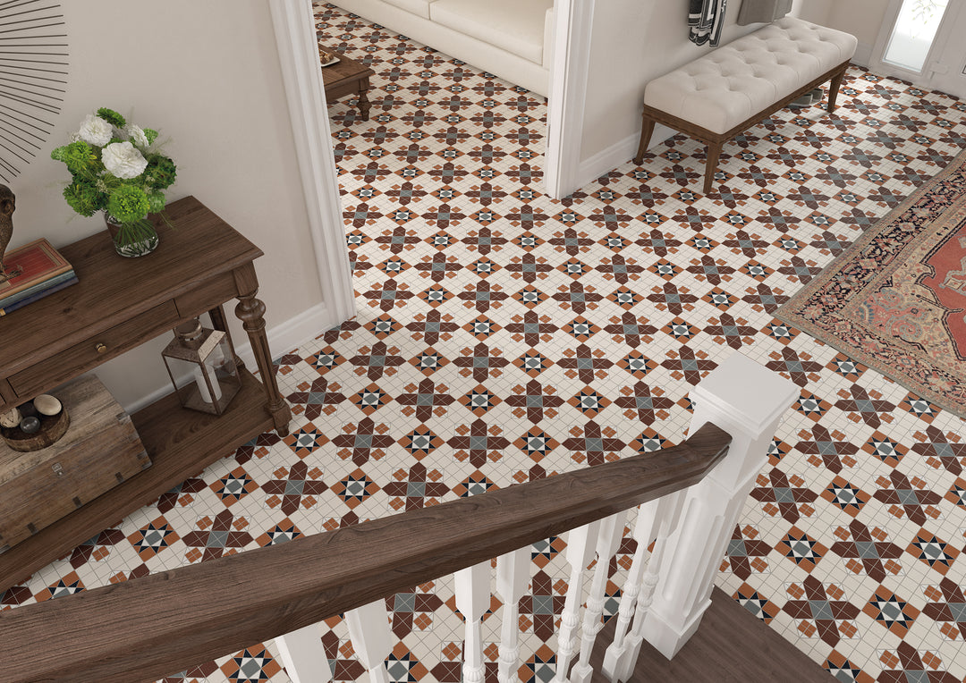 Federation Series Spanish Patterned Porcelain Feature Tile Matt 316x316