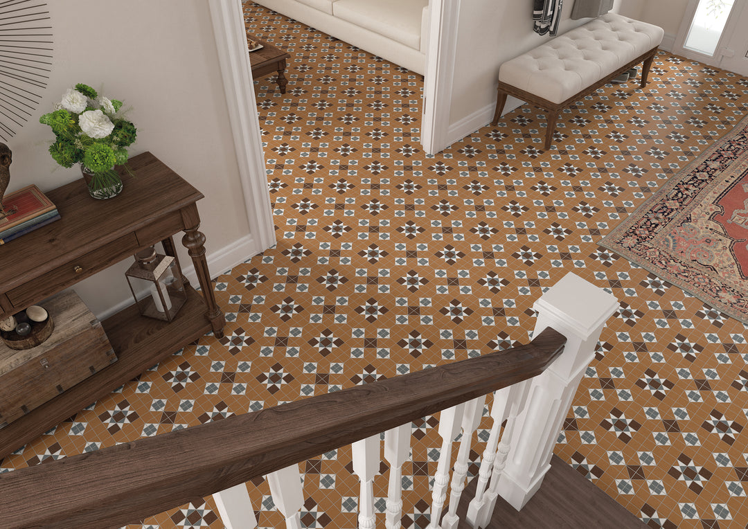 Federation Series Spanish Patterned Porcelain Feature Tile Matt 316x316